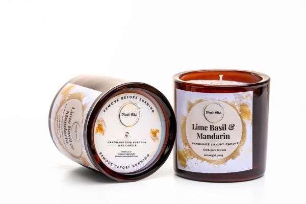 Lime Basil & Mandarin Soy Wax Candle - Image 2