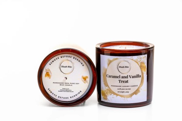 Caramel & Vanilla Treat Soy Wax Candle - Image 2